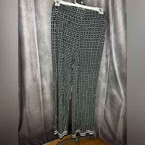 Max Studio Pants Straight Wide Leg Summer Fashion Lightweight Black & White